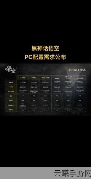 黑神话,悟空Steam配置要求详解及手游期待玩法揭秘