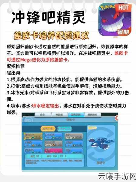 口袋妖怪盖欧卡配招全攻略，解锁海洋之神的终极力量