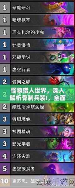 怪物猎人世界手游版,骨制兵装I图鉴及趣味玩法揭秘