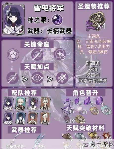 原神雷神技能升级全攻略,材料需求与趣味玩法揭秘