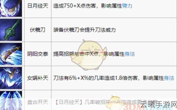 烟雨江湖镇派伏羲刀法属性全解析及趣味玩法揭秘