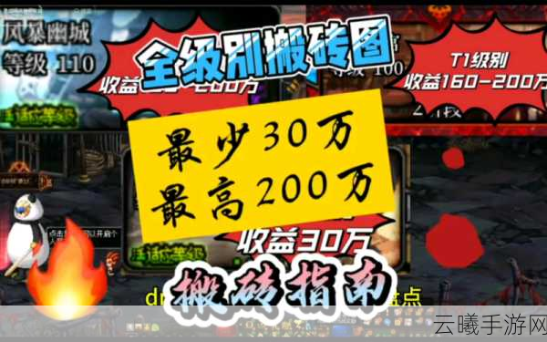 DNF手游2025年搬砖收益最高地图全揭秘,探险与收益并存的奇妙之旅