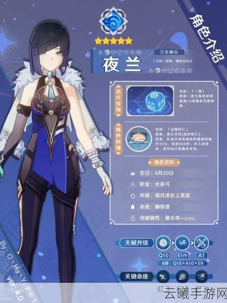 原神夜兰角色深度解析,圣遗物推荐与趣味玩法大揭秘
