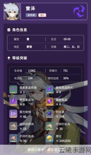 原神雷泽全面解析，简明详细攻略指南，探索野性之魂的无限魅力