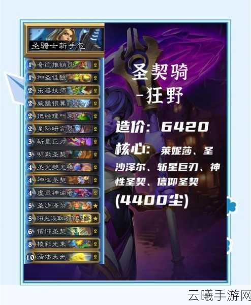 炉石传说K神力荐，揭秘高效神圣盾亡语骑卡组，打造无敌战场传奇！