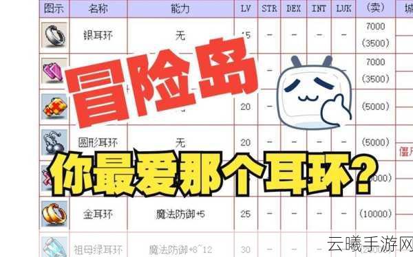 冒险岛2普通骨纹耳环属性图鉴及趣味玩法揭秘
