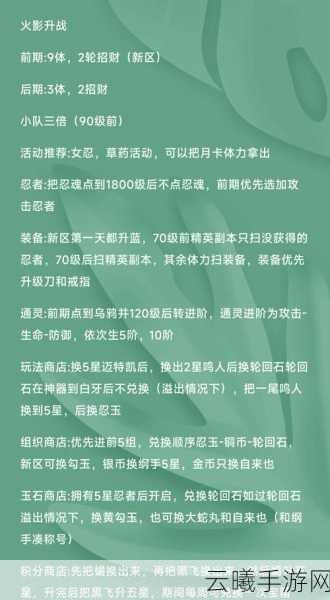 火影忍者手游新手必看,快速提升战力全攻略与趣味玩法揭秘