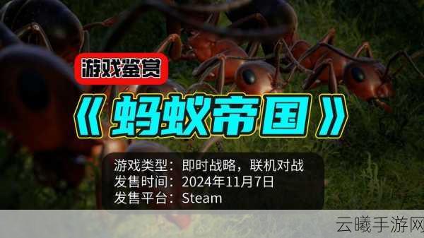 带您深入探索划时代的即时战略游戏体验：《蚂蚁帝国》——发布前预告片震撼来袭!