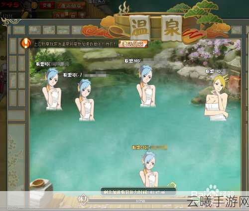 火影忍者,温泉秘境手游资讯——女忍者泡温泉经典场景揭秘,热血与休闲的完美碰撞!