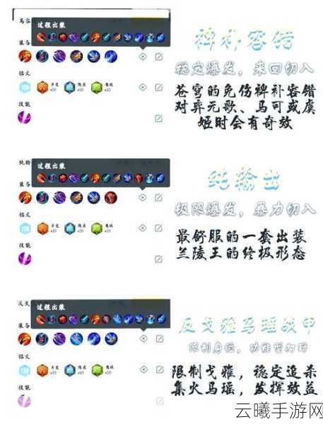 王者荣耀顶尖兰陵王出装攻略,揭秘国服第一兰陵王的出装秘籍与趣味玩法