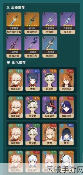 原神枫原万叶武器与圣遗物搭配全攻略,打造最强辅助与输出!