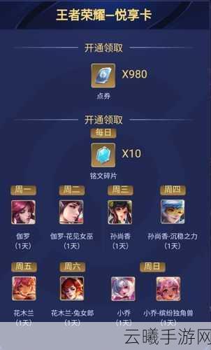 王者荣耀悦享卡深度解析，尊享特权与趣味玩法一网打尽
