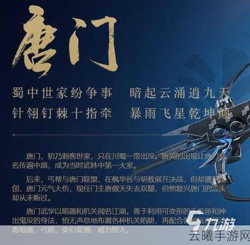 剑侠世界2唐门深度解析，暗器之王，机关大师的极致玩法攻略