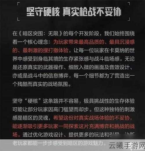 暗区突围游戏深度解析，沉浸式战术竞技玩法魅力与独特体验探讨