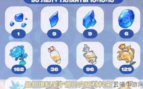 原神芙宁娜等级突破材料全解析，探索水神魅力之旅