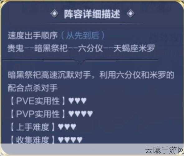 圣斗士星矢腾讯版暗黑祭司阵容搭配与斗士使用技巧全揭秘