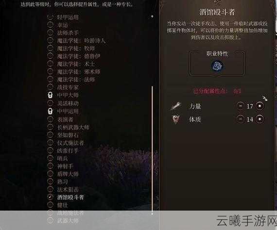 博德之门3武僧醉拳宗技能全解析,实战应用、技巧评价与趣味玩法揭秘
