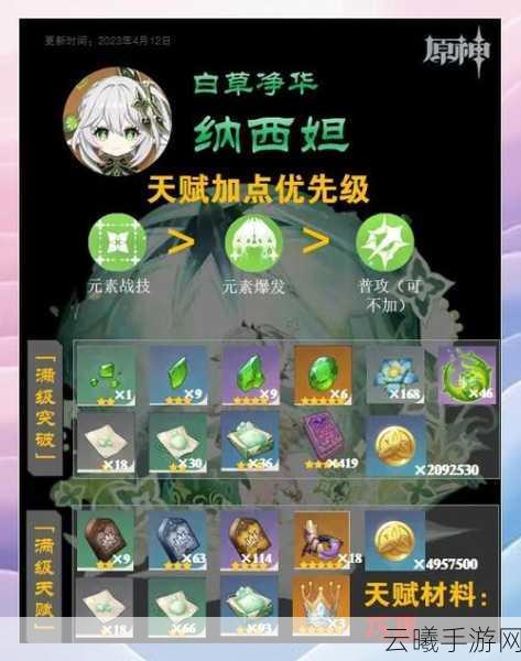 原神深度攻略，如何高效培育草神纳西妲，解锁绿意盎然的冒险之旅