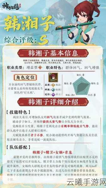 神仙道3深度揭秘,韩湘子伙伴图鉴全解析,探索仙侠世界的无限可能