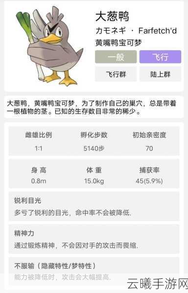 宝可梦大探险深度解析，大葱鸭属性技能全揭秘，战斗表现究竟如何？